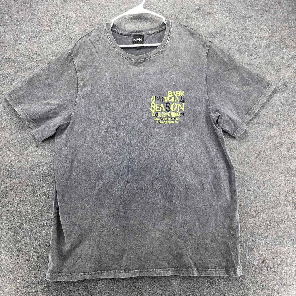 BoohooMAN X DaBaby Shirt Mens 2XL Gray Baby Official Season Graphic Tee Music